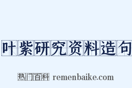 叶紫研究资料造句是什么意思的图片